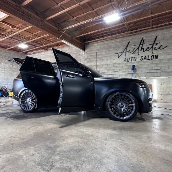 matte black suv car washing and detailing kirkland wa shop